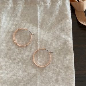 Double Hoop Rose Gold Hoops